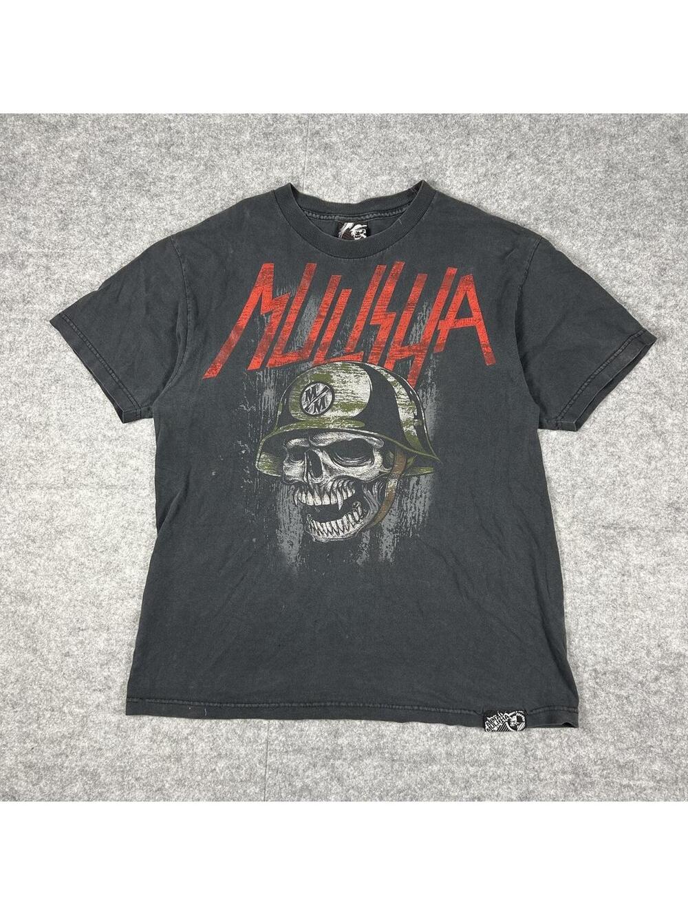 Vintage Metal Mulisha Faded Skull Skeleton T Shirt Y2K Grunge Size Medium